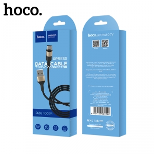 Juodas-auksinis USB kabelis Hoco X26 Type-C 1.0m